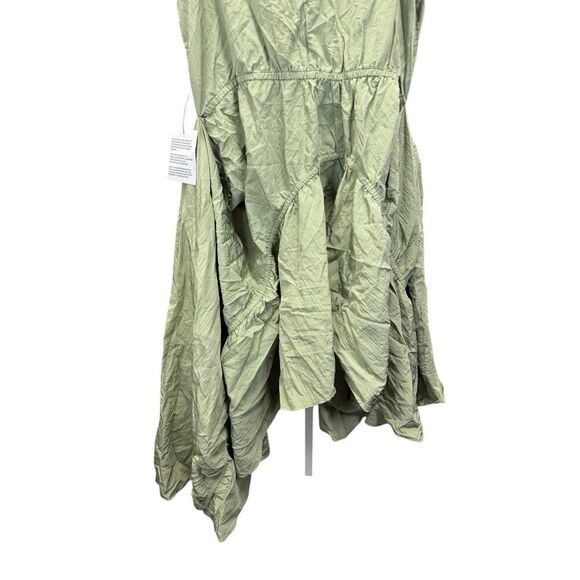 ASOS Design Green Sleeveless Tiered Ruffle Dress US 12 NWT Irregular Hem - Picture 7 of 14